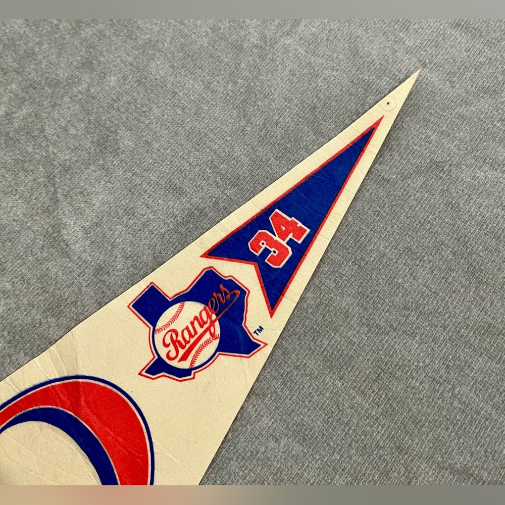 1989 Nolan Ryan MLB Texas Rangers 300 Wins Pennant Flag Vintage‎ - Picture 12 of 15
